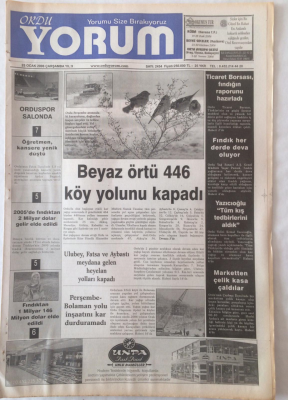 Ordu Yorum Gazetesi 25 Ocak 2006 - Beyaz Örtü 446 Köy Yolunu Kapadı GZ23160 - 1