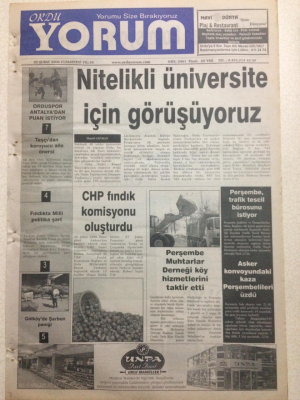 Ordu Yorum Gazetesi 25 Şubat 2006 - Nitelikli Üniversite İçin Görüşülüyor GZ23452 - 1