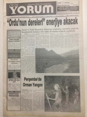 Ordu Yorum Gazetesi 26 Ağustos 2006 - Ordunun Dereleri Enerjiye Akacak GZ23502 - 1