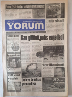 Ordu Yorum Gazetesi 26 Mart 2007 - Orduspor Puanla Döndü GZ23209 - 1