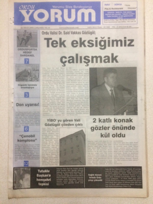 Ordu Yorum Gazetesi 26 Nisan 2006 - Ordu Valisi Tek Eksiğimiz Çalışmak GZ23308 - 1