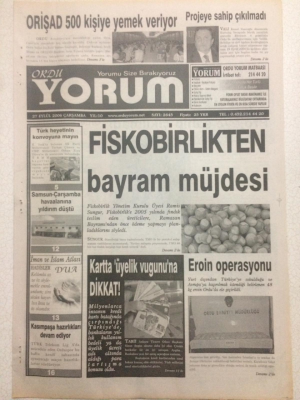 Ordu Yorum Gazetesi 27 Eylül 2006 - Fiskobirlikten Bayram Müjdesi GZ23391 - 1