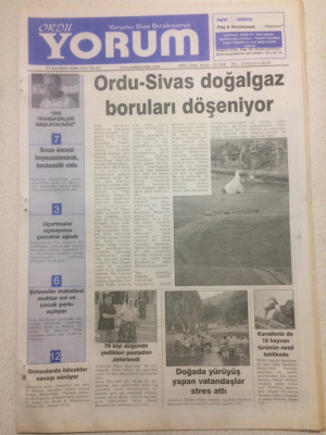 Ordu Yorum Gazetesi 27 Haziran 2006 - Ordu-Sivas Doğalgaz Boruları Döşeniyor GZ23353 - 1