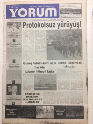 Ordu Yorum Gazetesi 27 Mart 2006 - Protokolsüz Yürüyüş GZ23477 - 1