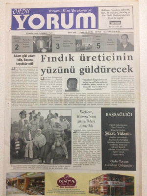 Ordu Yorum Gazetesi 27 Mayıs 2005 - Fındık Üreticinin Yüzünü Güldürecek GZ23544 - 1