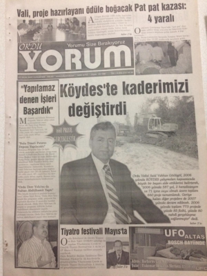 Ordu Yorum Gazetesi 27 Ocak 2007 - Köydeste Kaderimizi Değiştirdi GZ23427 - 1