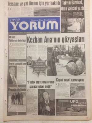 Ordu Yorum Gazetesi 27 Şubat 2007 - AK Parti Türkiyenin Önünü Açtı GZ23286 - 1