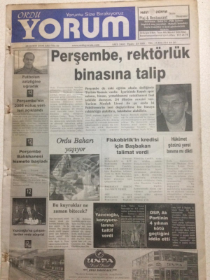 Ordu Yorum Gazetesi 28 Şubat 2006 - Perşembe,Rektörlük Binasına Talip GZ23454 - 1