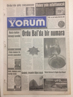 Ordu Yorum Gazetesi 28 Şubat 2007 - Ordu Balda Bir Numara GZ23287 - 1