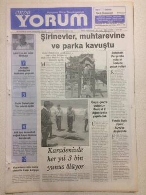 Ordu Yorum Gazetesi 29 Haziran 2006 - Şirinevler Muhtarevine Ve Parka Kavuştu GZ23355 - 1