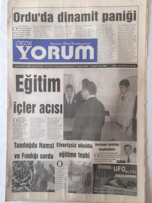 Ordu Yorum Gazetesi 29 Kasım 2006 - Orduda Dinamit Paniği GZ23238 - 1