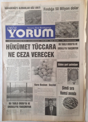 Ordu Yorum Gazetesi 3 Kasım 2006 - Hükümet Tüccara Ne Ceza Verecek GZ23217 - 1
