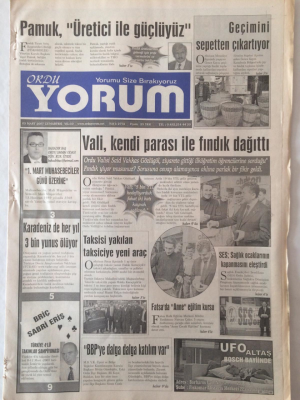 Ordu Yorum Gazetesi 3 Mart 2007 - Vali Kendi Parası İle Fındık Dağıttı GZ23190 - 1
