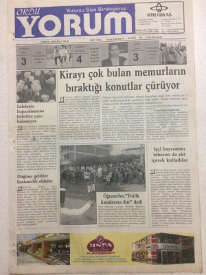 Ordu Yorum Gazetesi 3 Mayıs 2005 - Kirayı Çok Bulan Memurların Bıraktığı Lojmanlar Çürüyor GZ23528 - 1