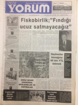 Ordu Yorum Gazetesi 3 Nisan 2006 - Hazinedar Konağına 60 Bin Ytl Ödenecek GZ23289 - 1