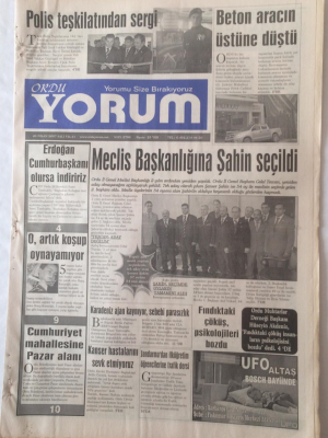Ordu Yorum Gazetesi 3 Nisan 2007 - Erdoğan Cumhurbaşkanı Olursa İndiririz GZ23241 - 1