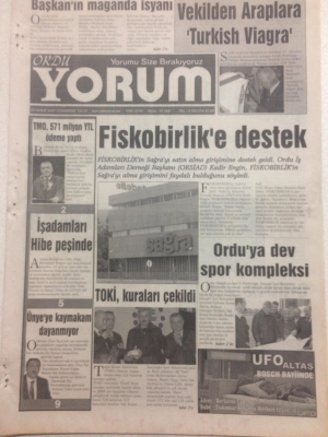 Ordu Yorum Gazetesi 3 Şubat 2007 - Fiskobirlike Destek, Tmo 571 YTL Ödeme Yaptı GZ23267 - 1