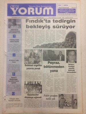 Ordu Yorum Gazetesi 30 Haziran 2006 - Fındıkta Tedirgin Bekleyiş Sürüyor GZ23356 - 1