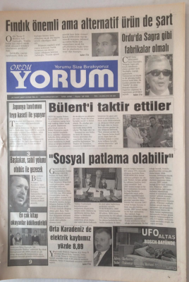 Ordu Yorum Gazetesi 30 Mart 2007 - Başbakan Sahil Yolunu Otobüs İle Gezecek GZ23213 - 1