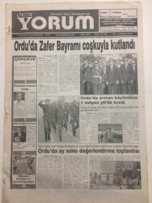 Ordu Yorum Gazetesi 31 Ağustos 2006 - Orduda Zafer Bayramı Coşkuyla Kutlandı GZ23506 - 1