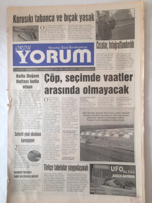 Ordu Yorum Gazetesi 31 Mart 2007 - Karadeniz Borsaları Fındık İçin Biraraya Gelecek GZ23214 - 1
