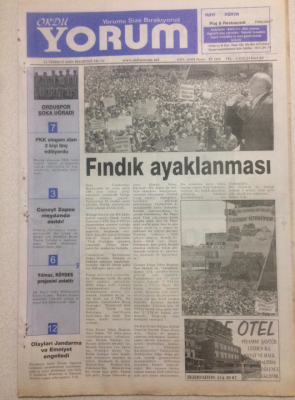 Ordu Yorum Gazetesi 31 Temmuz 2006 - Fındık Ayaklanması GZ23382 - 1