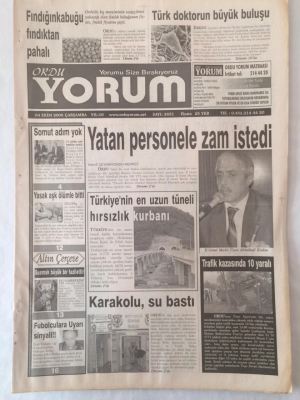 Ordu Yorum Gazetesi 4 Ekim 2006 - Yatan Personele Zam İstedi GZ23168 - 1