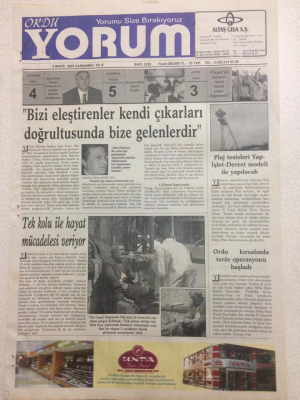 Ordu Yorum Gazetesi 4 Mayıs 2005 - Ordu Kırsalında Terör Operasyonu Başladı GZ23529 - 1