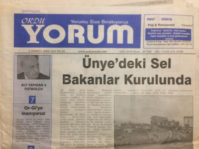 Ordu Yorum Gazetesi 4 Temmuz 2006 - Ünyedeki Sel Bakanlar Kurulunda GZ24793 - 1
