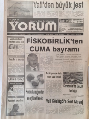 Ordu Yorum Gazetesi 5 Ekim 2006 - Fiskobirlikten Cuma Bayramı GZ23169 - 1