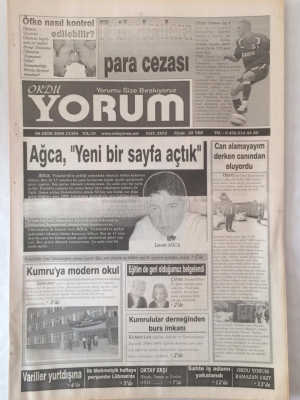 Ordu Yorum Gazetesi 6 Ekim 2006 - Levent Ağca,Yeni Bir Sayfa Açtık GZ23170 - 1