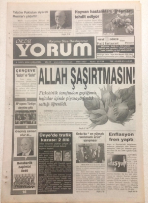 Ordu Yorum Gazetesi 6 Eylül 2006 - Allah Şaşırtmasın GZ23399 - 1