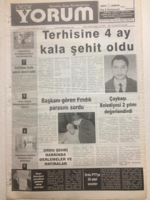 Ordu Yorum Gazetesi 6 Nisan 2006 - Terhisine 4 Ay Kala Şehit Oldu GZ23292 - 1