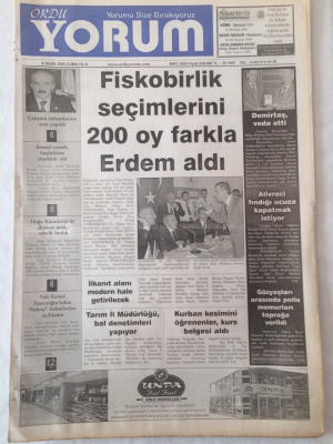 Ordu Yorum Gazetesi 6 Ocak 2006 - Fiskobirlik Seçimlerini 200 Oy Farkla Erdem Aldı GZ23149 - 1