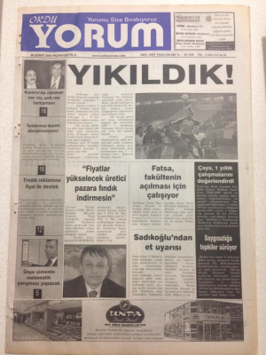 Ordu Yorum Gazetesi 6 Şubat 2006 - Yıkıldık GZ23435 - 1