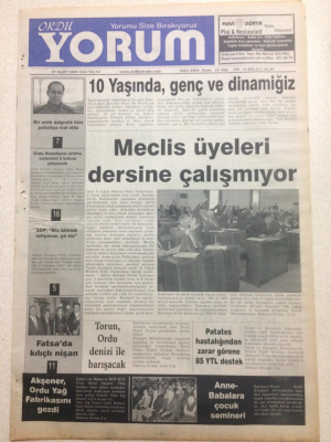 Ordu Yorum Gazetesi 7 Mart 2006 - Meclis Üyeleri Dersine Çalışmıyor GZ23460 - 1
