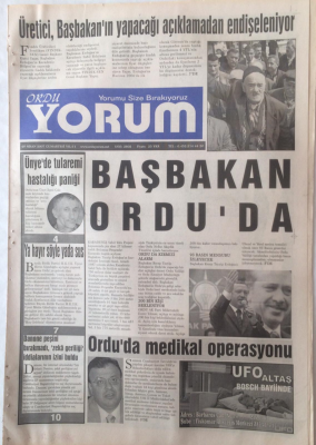Ordu Yorum Gazetesi 7 Nisan 2007 - Başbakan Orduda GZ23245 - 1