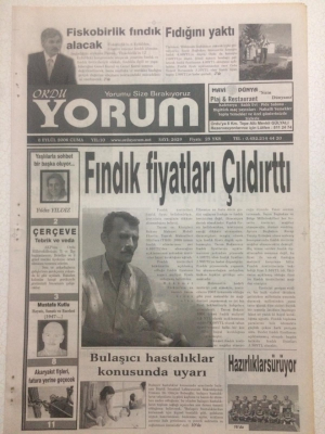 Ordu Yorum Gazetesi 8 Eylül 2006 - Fındık Fiyatları Çıldırttı GZ23401 - 1