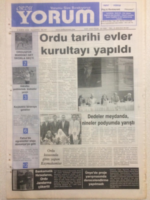 Ordu Yorum Gazetesi 8 Mayıs 2006 -Ordu Tarihi Evler Kurultayı Yapıldı GZ23316 - 1