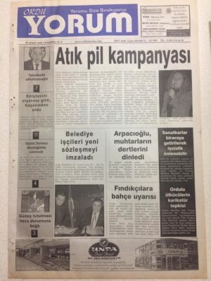 Ordu Yorum Gazetesi 8 Şubat 2006 - Atık Pil Kampanyası GZ23437 - 1