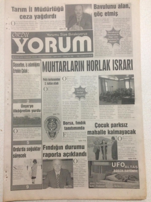 Ordu Yorum Gazetesi 8 Şubat 2007 - Fındığın Durumu Raporla Açıklandı, Tarım İl Müdürlüğü Ceza Yağdırdı GZ23270 - 1