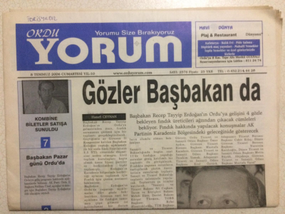 Ordu Yorum Gazetesi 8 Temmuz 2006 - Gözler Başbakanda GZ24787 - 1