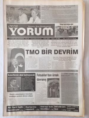 Ordu Yorum Gazetesi 9 Ekim 2006 - Bakan Hilmi Güler TMO Bir Devrim GZ23172 - 1