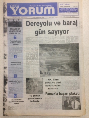 Ordu Yorum Gazetesi 9 Haziran 2006 - Dereyolu Ve Baraj Gün Sayıyor GZ23340 - 1