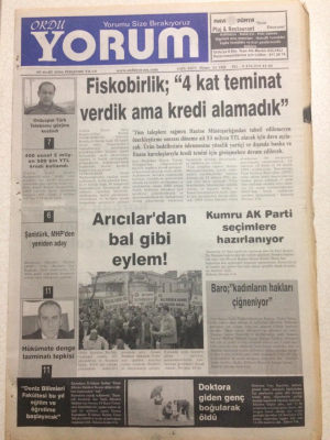 Ordu Yorum Gazetesi 9 Mart 2006 - Arıcılardan Bal Gibi Eylem GZ23462 - 1
