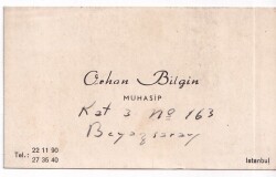 Orhan Bilgin Muhasip İstanbul (Kartvizit ) - Gökçekoleksiyon