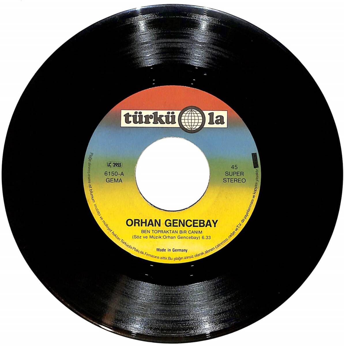 Orhan Gencebay - Ben Topraktan Bir Canım / Dönmeyen Yıllar Plak (Türküola Baskı - 10/7.5) * ÇOK NADİR * PLK26160 - 1