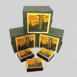 1955 Impregnated Safety Matches Kibrit İthal Malıdır. Orman Servettir,Koruyalım. Ahşap Kasa (N) - 1
