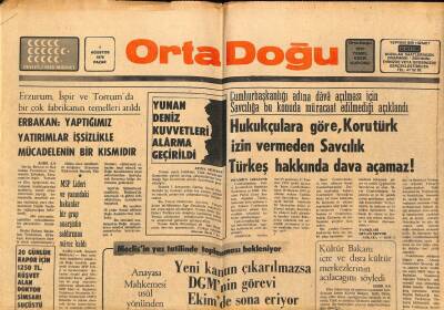 Orta Doğu Gazetesi 1 Ağustos 1976 - Erbakan Yaptığımız Yatırımlar İşsizlikle Mücadelenin Bir Kısmıdır GZ89289 - 1