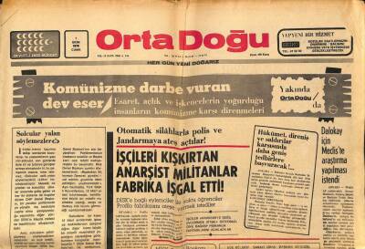 Orta Doğu Gazetesi 1 Ekim 1976 - Deniz Gezmiş Hücresinden Bir Anarşist Daha Ele Geçti GZ89305 - 1